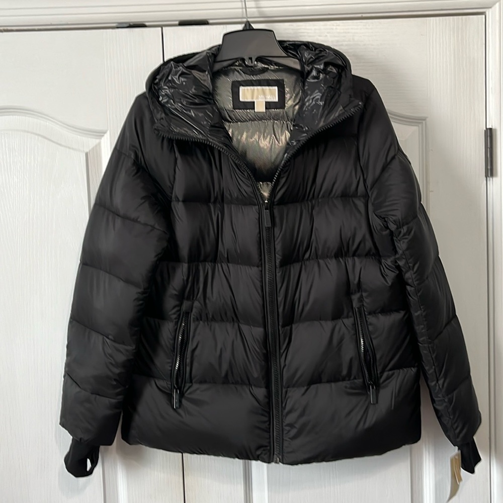 Michael KORS black Jacket with silver lining NWT